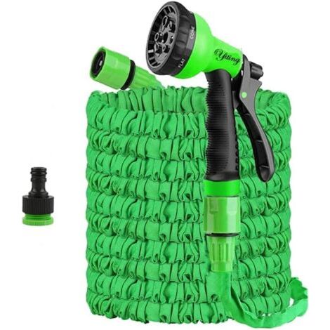 Tuyau d'arrosage extensible 15m – Buse à 8 modes de pulvérisation – Noyau en latex 100% naturel – Résistant aux températures extrêmes (1/5)