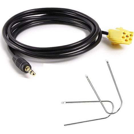 Câble AUX 3,5 mm pour voitures Fiat, Alfa Romeo, 150 cm, kit avec outils de démontage, charge rapide et fiable (1/5)