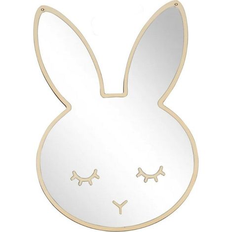 Specchio acrilico – coniglio / 38 x 25 x 0,5 cm, specchio per cameretta bambini, specchio per bambini, specchio da parete, adesivo da parete con specchio decorativo (1/4)