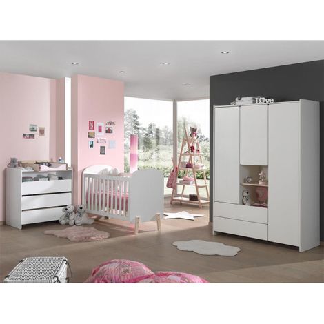 Chambre Complète Bébé 5P "Kiddy" Blanc (1/5)