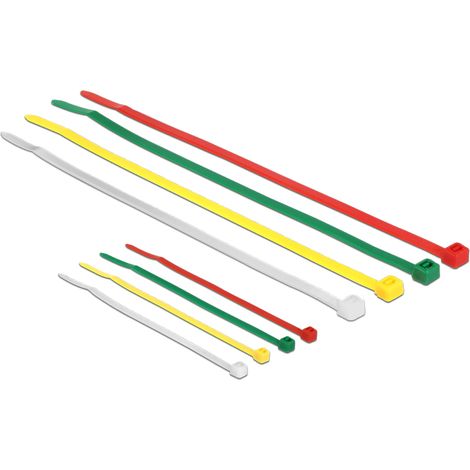 Kabelbinder farbig 200 Stk L100 x B2.5 mm + L200 x B3.6 mm Delock