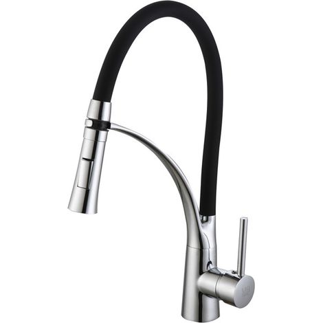 Rubinetto monocomando per lavello con bocca estraibile in nero modello Mulacén