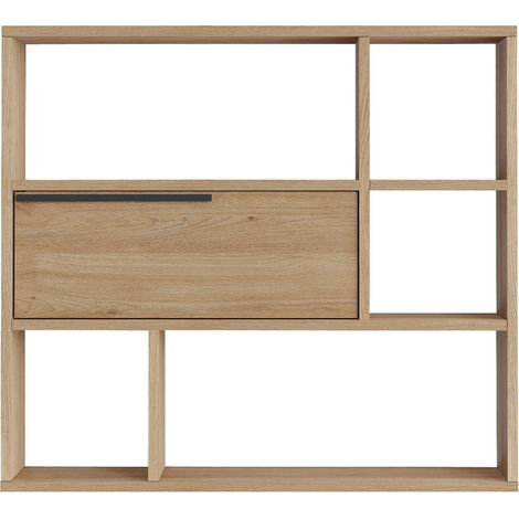Scaffale da Parete Rebecca Mobili Harad 81x90x22 Truciolato Rovere Chiaro Moderno