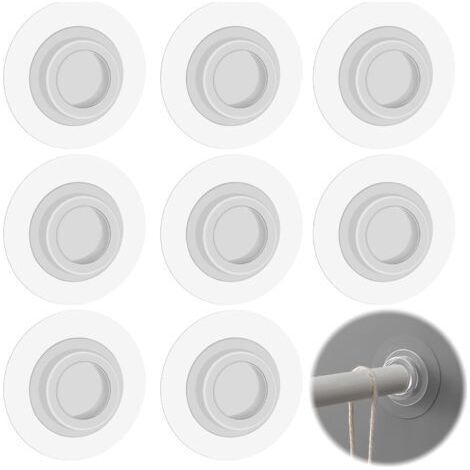 Supports Tringle Rideau Douche Muraux - Rideaux Auto-AdhéSifs Montage Mural Pas PerçAge Tringles Placard Avec AdhéSif Pour Salle Bain Cuisine HôTel Utiliser, Transparent, 8 Pcs (1/5)