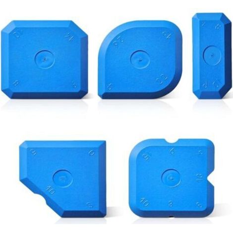 Blue silicone caulking tool set – 5 pieces, multi-angle applicator for kitchen & bathroom joints