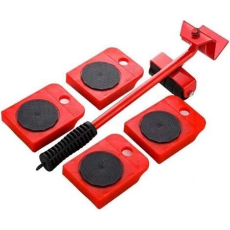 Roulette-Lot de 5 rouleaux de roue universels robustes pour artefacts mobiles (rouge) (1/3)