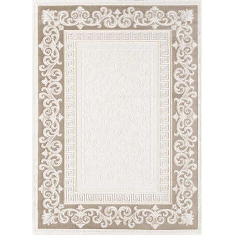 Tapis salon et chambre 120x160 marron et gris rectangle tissé motif simple LYN7 ASTA (1/5)