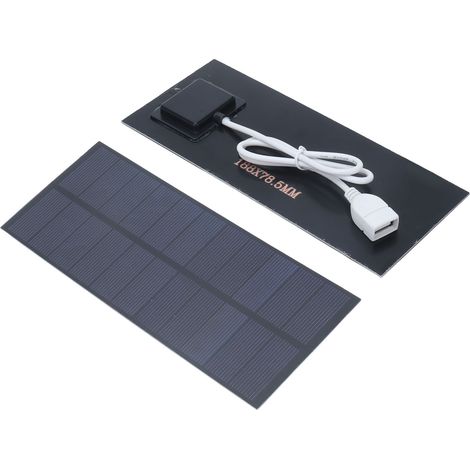 Panneau solaire 2,5 W, 188 x 78,5 mm, chargeur de batterie 3,7 V - 5 V, haute efficacité de conversion et portable pour serre et usage domestique. (1/5)