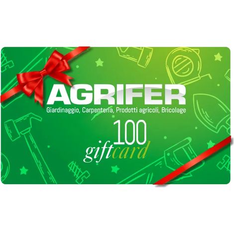 Chèque cadeau 100€ – Utilisation en une seule fois – Validité 12 mois – Pour achats sur www.agriferstore.it