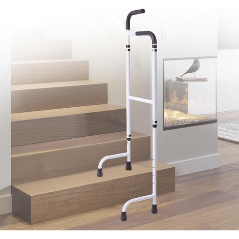 Monte-escalier en aluminium, hauteur réglable de 76 cm à 117 cm, aide à la marche pour personnes âgées, monte-escalier en aluminium adapté à la plupart des marches, capacité de charge 136 kg