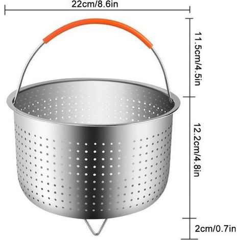 Cuiseurs vapeur,Multi fonction cuiseur à riz panier vapeur 304 acier inoxydable autocuiseur Anti brûlure - Type 6L 22cm X 12.2cm (1/4)