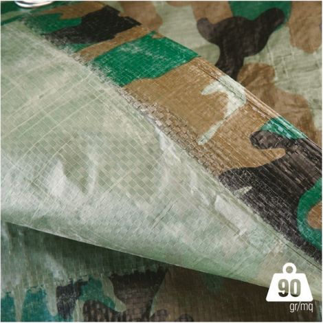 Camouflage Abdeckplane 3x4 m mit Aluminium-Ösen