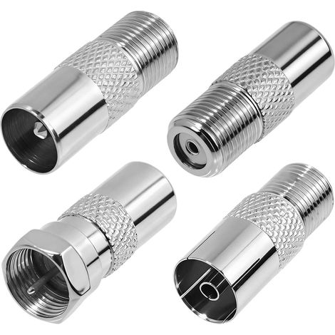 Adaptateur Antenne Autoradio F mâle/Femelle vers TV Mâle/Femelle, Kit de Connecteur de Câble Coaxial, Cable Antenne TV Convient aux Câbles Satellites, AUX Câbles D'antenne et Aériens (1/5)