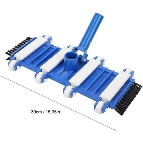 Tête de Brosse pour aspirateur de Piscine, tête d'aspirateur de Piscine avec Roues de Brosse latérales Outil de Nettoyage de Piscine pour étang à Poissons, Accessoires pour Nettoyeur de Piscine(ancien (1/3)