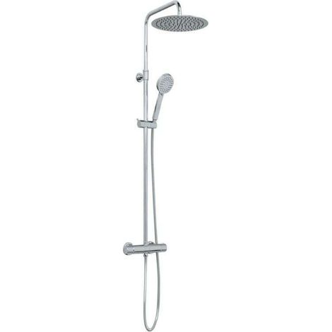 Colonna doccia termostatica in acciaio inox cromato - INDO - con soffione - bagno