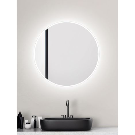 Round LED Bathroom Mirror - Diameter: 60 cm - Wall Mirror with Illumination - Suitable for Wet Rooms Thanks to the Aluminum Body - Light Color: Neutral White (1/5)