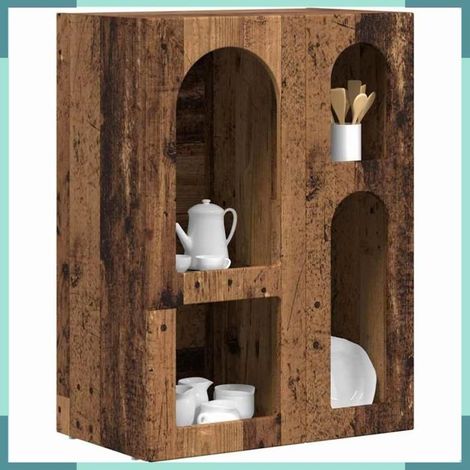Meuble bas - 891322 - Bois ancien - Bois d'ingénierie - 59 x 35 x 80,5 cm (1/5)