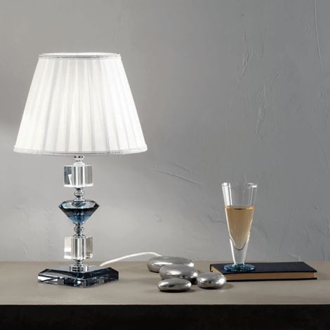 Lampada da tavolo GALA in vetro con dettagli in metallo Ottanio 25x47 cm (1/2)