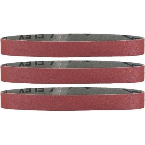 Metabo – Lot de 3 bandes abrasives 50 x 1020 mm – Grain P120 – Pour ponçage métaux, plastiques et caoutchouc – Haute performance et longévité - MM 3 PC