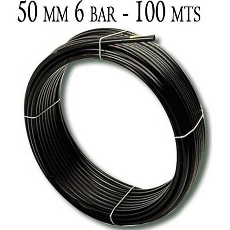 Suinga – Tube en polyéthylène 50mm – Tuyau d'irrigation 100m – Pression 6 bars – Résistance UV et abrasion – Pour systèmes d'irrigation agricole