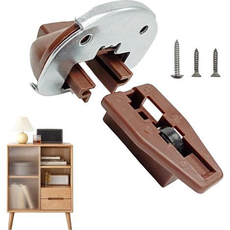 Glissières et guides de tiroir - Pièces de rechange pour tiroirs Kit de réparation de rails de tiroir,Guides de rails de, pièces de rechange pour armoires de cuisine rétro, Table de Buffet (1/5)