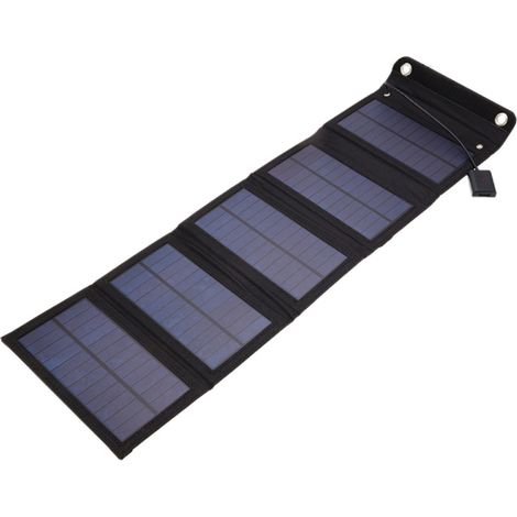 Irovami Panneau solaire USB monocristallin 15 W en silicium, idéal pour le camping et la randonnée. Chargeur solaire portable et pliable pour téléphone portable. Panneaux solaires amovibles. (1/5)