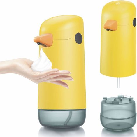 Distributeur de savon Automatique, avec Capteur, IPX6 Etanche, (Jaune- 220ml) (1/5)