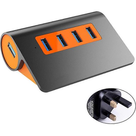 Hub USB 3.1 10 Gbps, super vitesse stable, répartiteur de puissance pour ordinateur portable, prise britannique, distribution multiport haute performance.
