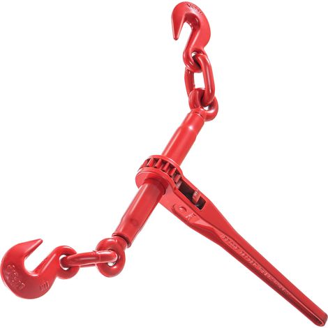 Mophorn Leganti a cricchetto 3/8" – 1/2" 9215LBS, carico di lavoro sicuro, ganci G70 e lunghezza regolabile, per catene di grado 70-80, ancoraggio, trasporto, traino, confezione da 2, rosso