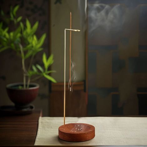pair Porte-encens, base de porte-encens en bois, design cendrier, adapté à la méditation, au yoga, à la décoration de salle de spa, aux bâtons d'encens, propre et bien rangé (1/4)