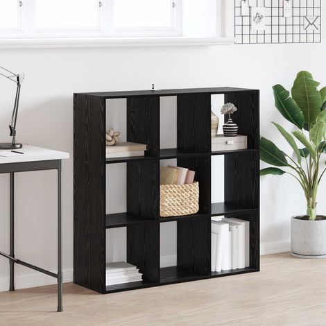 vidaXL  Book Cabinet  Black Oak 102 x 32 x 102 cm Engineered Wood