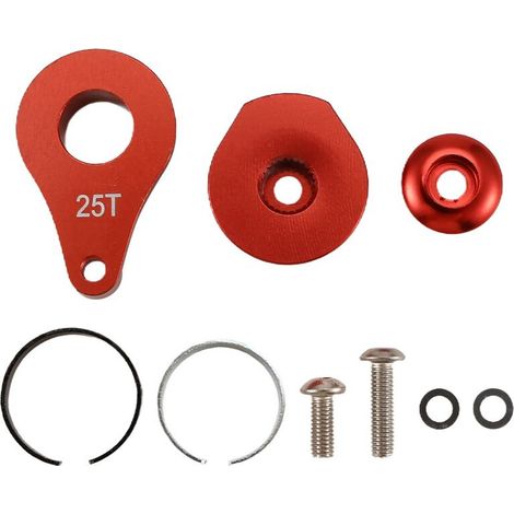 Brazo de servo de dirección de 25T y 1 orificio para coche RC Crawler, piezas de actualización de servo digital de alto torque, color rojo.
