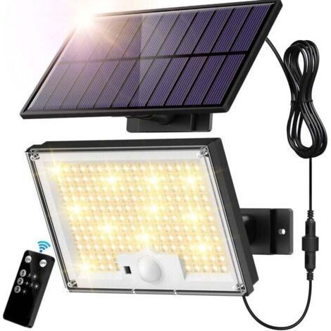 Solar Light Outdoor 172 LEDs, 3 Modes, Motion Sensor, IP65, LED Solar Spotlight with 5m Cable, for Garden and Garage XXW (1/4)