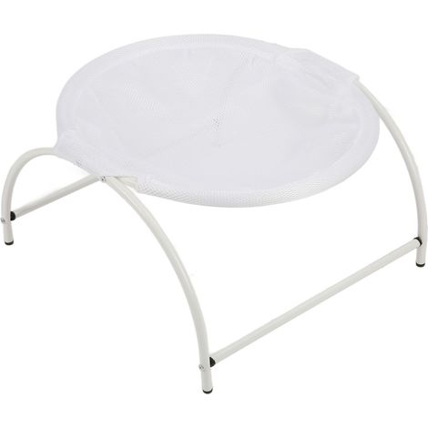 Lit hamac surélevé pour chien, matelas en maille respirante amovible et lavable pour chat, blanc (1/5)