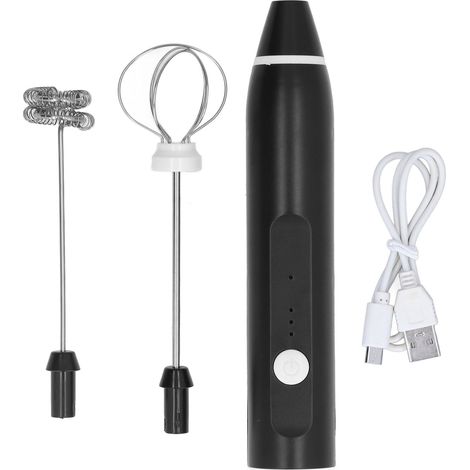 Mousseur à lait électrique sans fil avec 2 fouets pour café, automatique et portable pour boutique