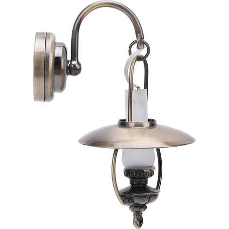 1:12 Lampe miniature maison de poupée vintage lampe à pétrole style maison de poupée appliques murales meubles éclairage décoration miniature lumières LED à piles maison de poupée accessoires de (1/5)