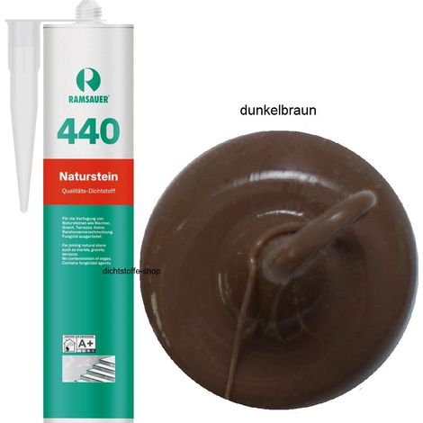 Ramsauer 440 Naturstein Silikon Fugen Dichtstoff 310ml Kartusche dunkelbraun