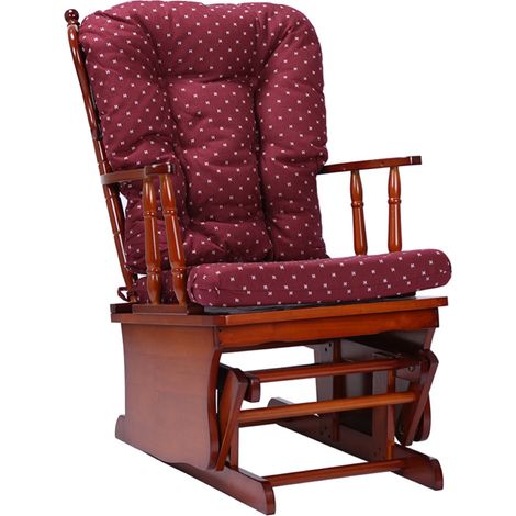 Poltrona a dondolo oscillante con cuscino imbottito AMERICA BORDEAUX (1/3)