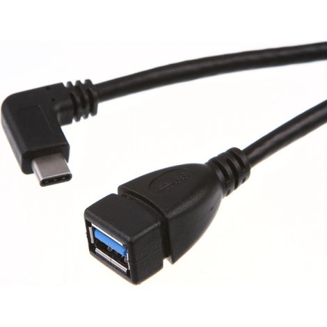 USB 3.0 Typ-C auf USB-Buchse Datenkabeladapter, 90° abgewinkeltes Kabel für Android OTG-Telefone, ermöglicht den Anschluss an einen USB-Flash-Speicher. (1/5)