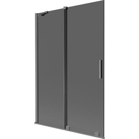 Mexen Velar Duschwand für die Badewanne, 2-flügelig, 120 x 150 cm, Graphit, Gun Metal - 896-120-000-41-95 (1/2)