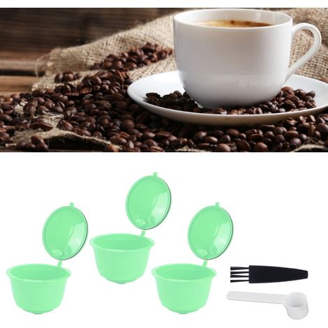 Kaffeekapselset, Edelstahl-Kaffeefilter für DOLCE GUSTO Kaffeemaschine (grün, 3 Kapseln, 1 Löffel, 1 Reinigungsbürste) (1/5)