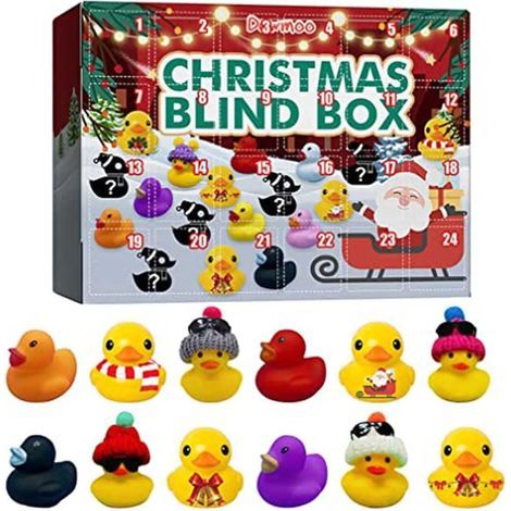 Adventskalender 2022, 24 Stück Gelbe Ente Gummiente für Jungen, Mädchen, Kinder, Weihnachten, Weihnachten (1/5)