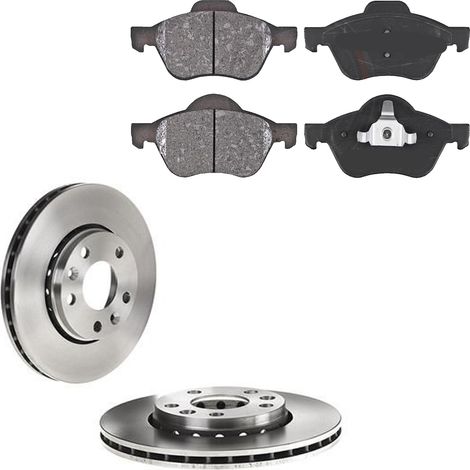 KIT FRENI ANTERIORI compatibile con RENAULT LAGUNA III SPORTOUR (KT0/1) - DISCHI + PASTIGLIE OEM: P 68 029 / 17976 /SOSTITUZIONE DIRETTA/BASSA POLVERE/SILENZIOSO (1/5)