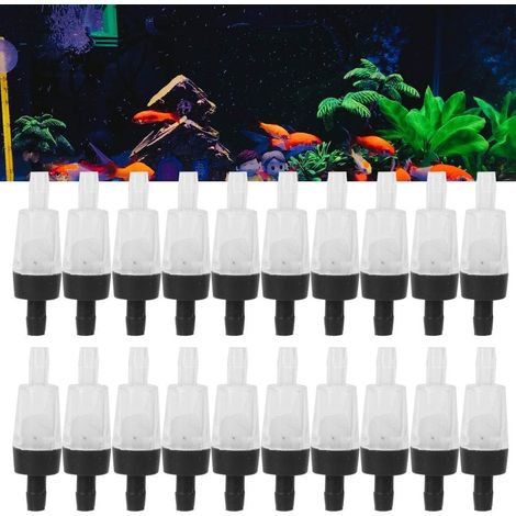 Fournitures d'aquarium 20 pièces clapet Anti-Retour de Pompe à Air, clapet Anti-Retour, Fournitures de réservoir de Poissons Accessoire clapet Anti-Retour unidirectionnel en PVC pour