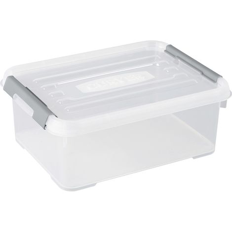 Curver 243946  Aufbewahrungsbox HANDY stapelbar (L x B x H) 400 x 290 x 150 mm Transparent, Silber 1