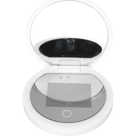 Cámara de prueba de protector solar con espejo UV, luz y aumento de 2x, tamaño de bolsillo de 3,5 pulgadas, talla L, ideal para viajes y maquillaje. (1/5)