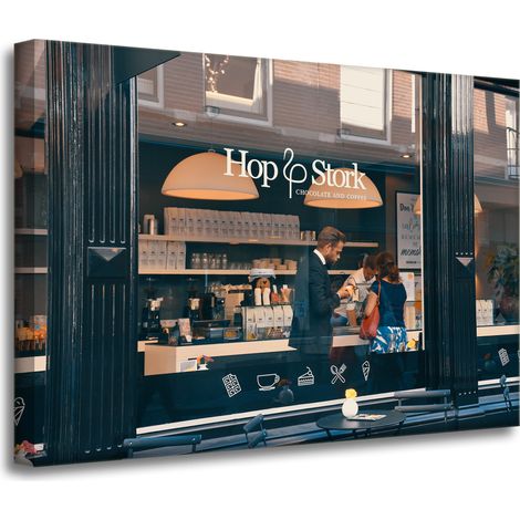 Leinwandgemälde Architektur Café 70x50 cm Hotel