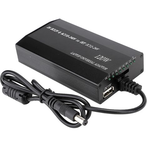 Chargeur allume-cigare universel 120 W avec 8 adaptateurs CC 110-240 V (1/5)