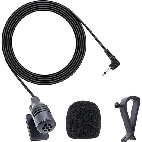 Microphone de 3,5 mm Micro Externe Mic Compatible avec JVC Kenwood Sony Alpine pour Unité Principale de Véhicule Voiture Bluetooth Activé Radio Stéréo GPS DVD, Plug and Play (1/5)