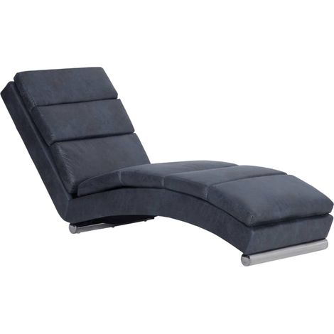 Chaise longue Bain de soleil Transat Gris Similicuir daim 50806 (1/5)